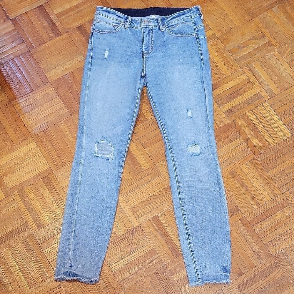 Jag Jeans Celcilia Skinny Distressed Raw Hem Denim Jeans Size 28 Stretch